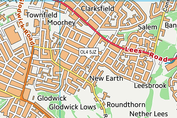 OL4 5JZ map - OS VectorMap District (Ordnance Survey)