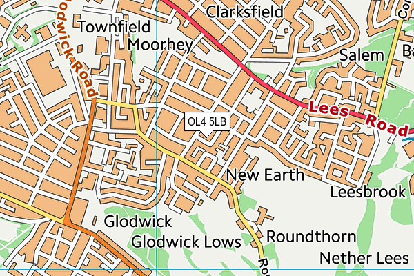 OL4 5LB map - OS VectorMap District (Ordnance Survey)