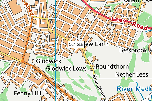 OL4 5LE map - OS VectorMap District (Ordnance Survey)