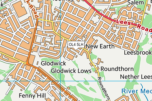 OL4 5LH map - OS VectorMap District (Ordnance Survey)