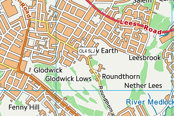 OL4 5LJ map - OS VectorMap District (Ordnance Survey)