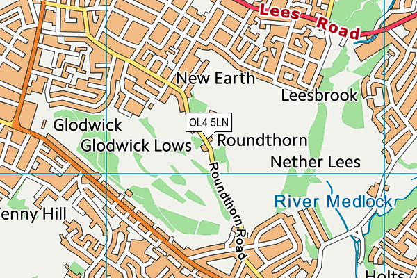 OL4 5LN map - OS VectorMap District (Ordnance Survey)