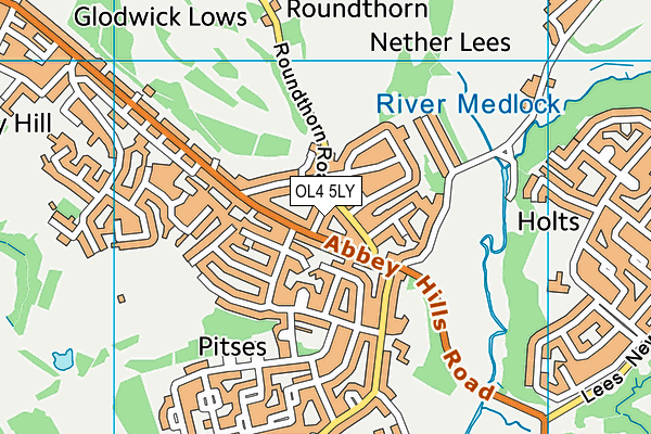 OL4 5LY map - OS VectorMap District (Ordnance Survey)