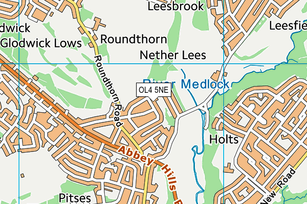 OL4 5NE map - OS VectorMap District (Ordnance Survey)