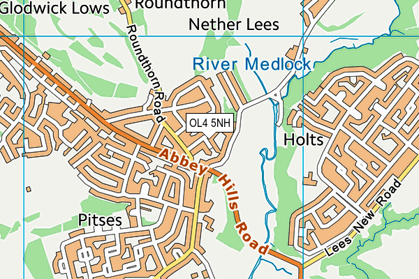 OL4 5NH map - OS VectorMap District (Ordnance Survey)