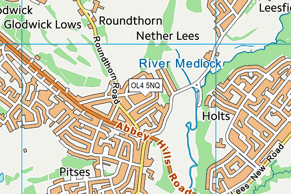 OL4 5NQ map - OS VectorMap District (Ordnance Survey)