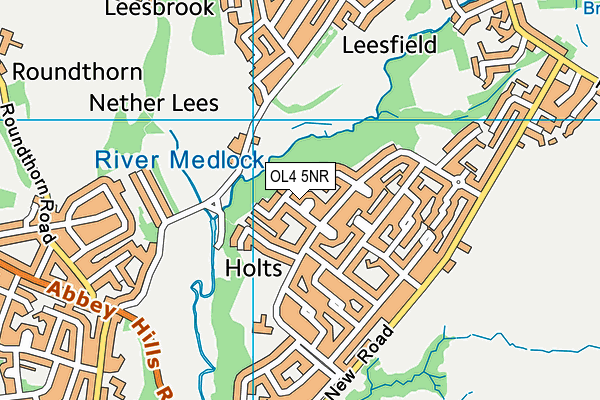 OL4 5NR map - OS VectorMap District (Ordnance Survey)