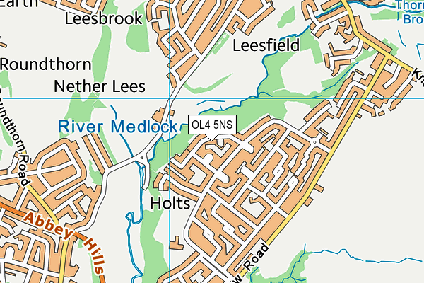 OL4 5NS map - OS VectorMap District (Ordnance Survey)