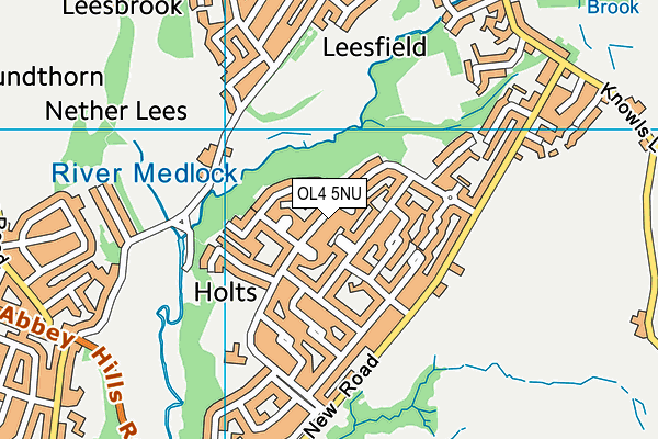 OL4 5NU map - OS VectorMap District (Ordnance Survey)