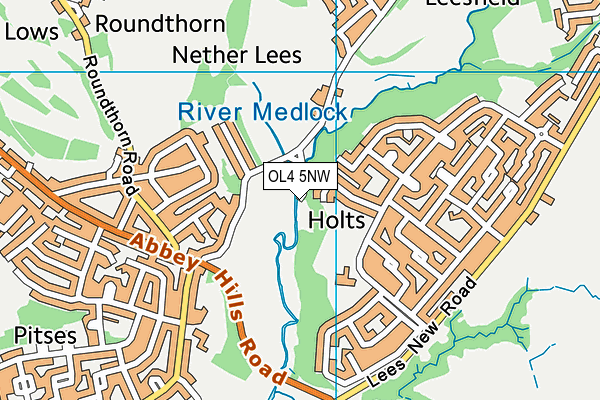 OL4 5NW map - OS VectorMap District (Ordnance Survey)