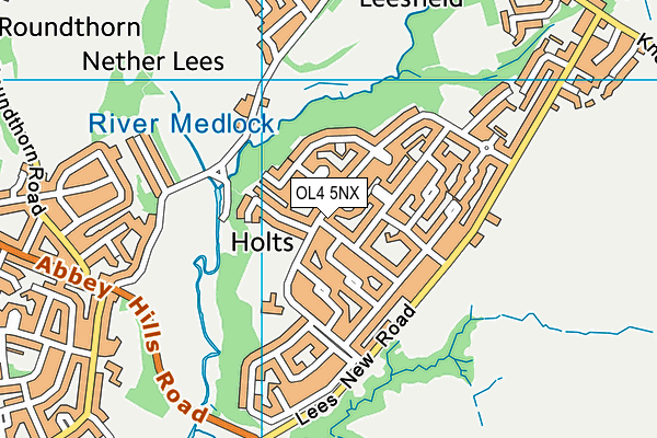 OL4 5NX map - OS VectorMap District (Ordnance Survey)
