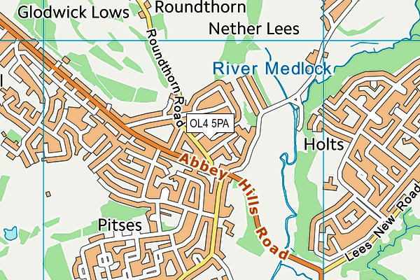 OL4 5PA map - OS VectorMap District (Ordnance Survey)