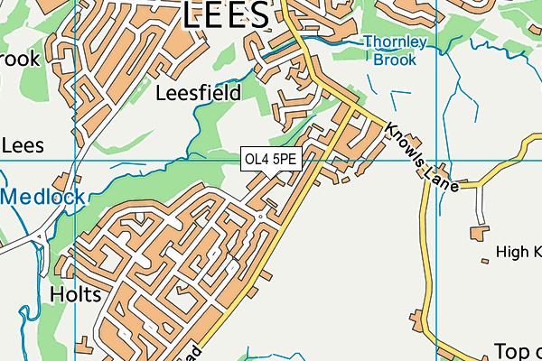 OL4 5PE map - OS VectorMap District (Ordnance Survey)