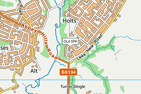 OL4 5PH map - OS VectorMap District (Ordnance Survey)