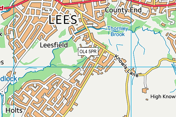 OL4 5PR map - OS VectorMap District (Ordnance Survey)