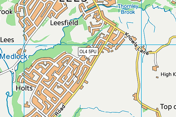 OL4 5PU map - OS VectorMap District (Ordnance Survey)