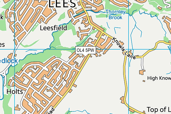 OL4 5PW map - OS VectorMap District (Ordnance Survey)