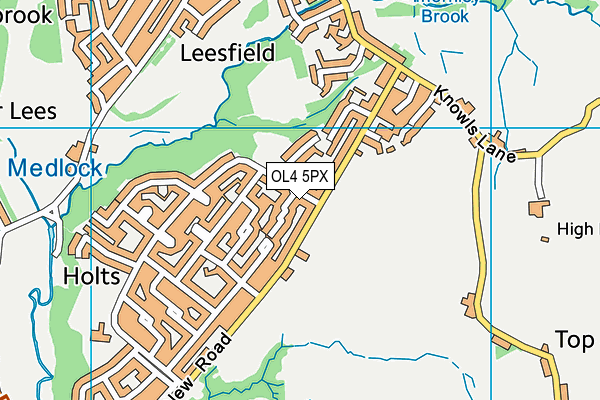 OL4 5PX map - OS VectorMap District (Ordnance Survey)