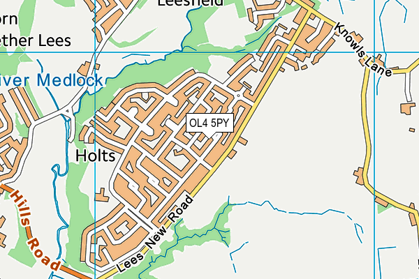 OL4 5PY map - OS VectorMap District (Ordnance Survey)