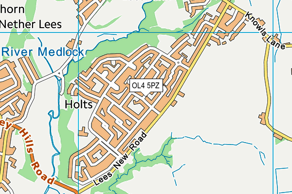 OL4 5PZ map - OS VectorMap District (Ordnance Survey)