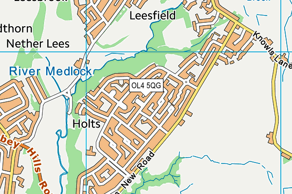 OL4 5QG map - OS VectorMap District (Ordnance Survey)