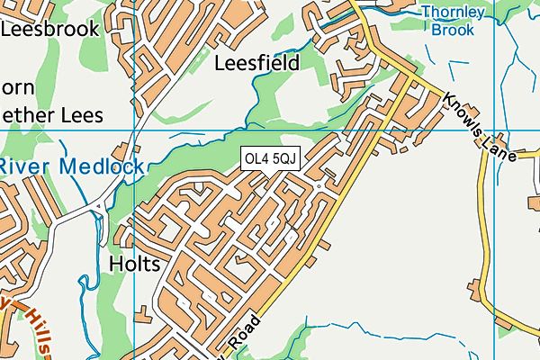 OL4 5QJ map - OS VectorMap District (Ordnance Survey)