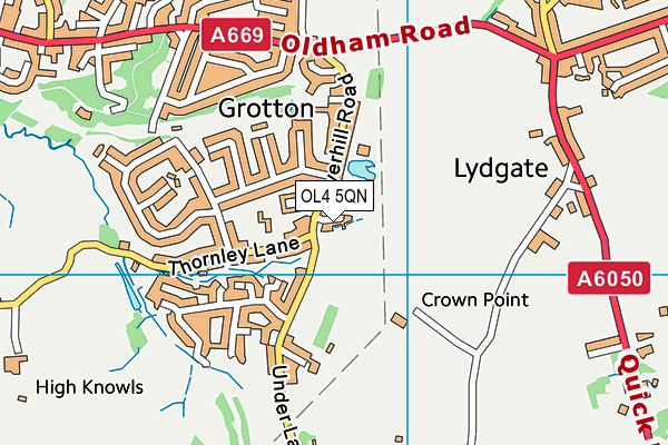 OL4 5QN map - OS VectorMap District (Ordnance Survey)