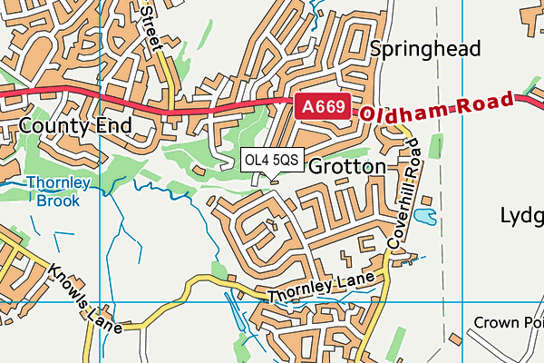 OL4 5QS map - OS VectorMap District (Ordnance Survey)