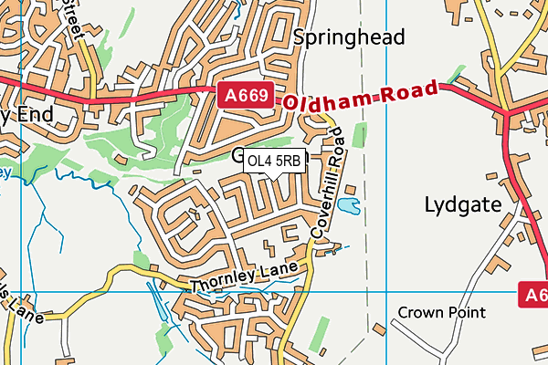 OL4 5RB map - OS VectorMap District (Ordnance Survey)