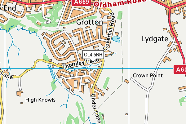 OL4 5RH map - OS VectorMap District (Ordnance Survey)