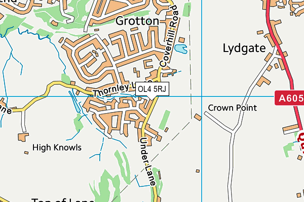 OL4 5RJ map - OS VectorMap District (Ordnance Survey)