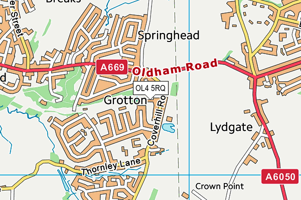 OL4 5RQ map - OS VectorMap District (Ordnance Survey)