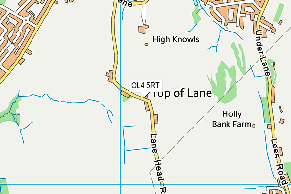 OL4 5RT map - OS VectorMap District (Ordnance Survey)