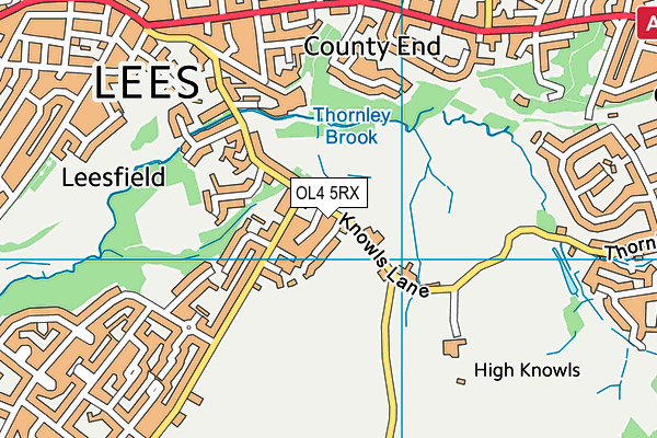 OL4 5RX map - OS VectorMap District (Ordnance Survey)