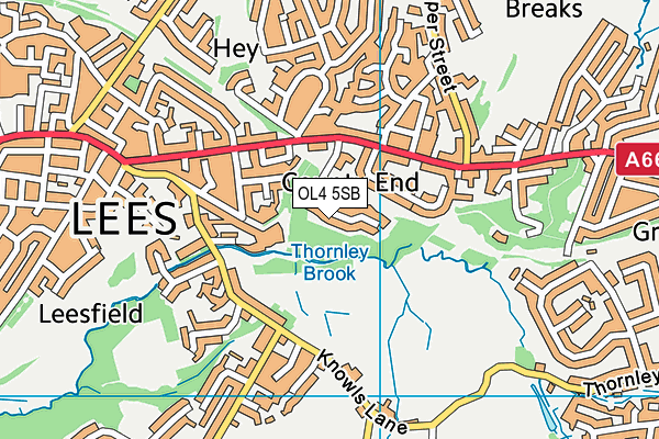 OL4 5SB map - OS VectorMap District (Ordnance Survey)