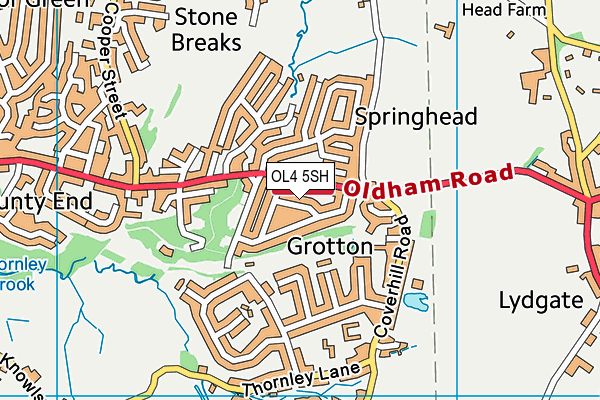 OL4 5SH map - OS VectorMap District (Ordnance Survey)