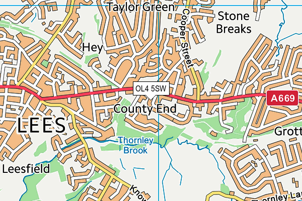 OL4 5SW map - OS VectorMap District (Ordnance Survey)