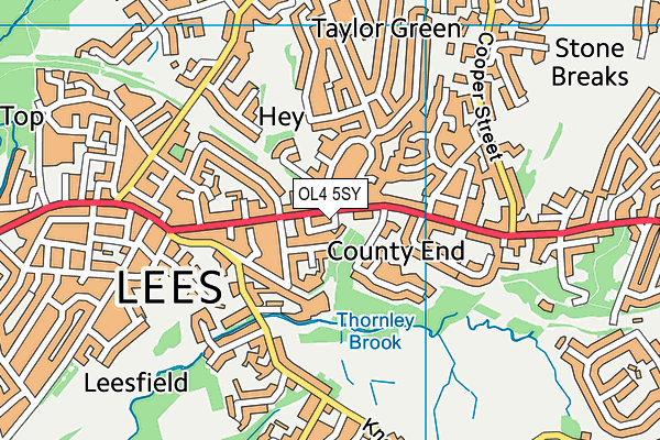 OL4 5SY map - OS VectorMap District (Ordnance Survey)