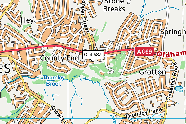 OL4 5SZ map - OS VectorMap District (Ordnance Survey)