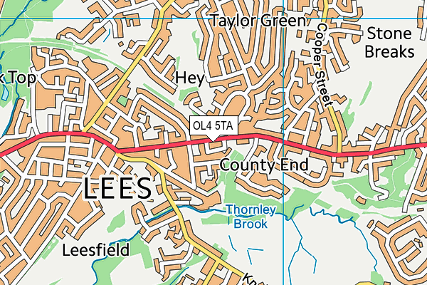 OL4 5TA map - OS VectorMap District (Ordnance Survey)