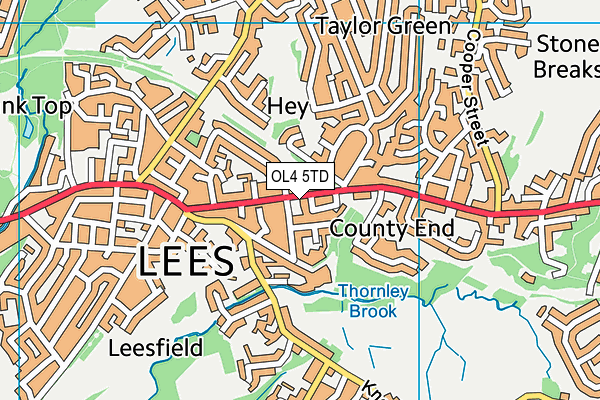 OL4 5TD map - OS VectorMap District (Ordnance Survey)