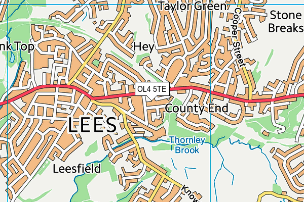 OL4 5TE map - OS VectorMap District (Ordnance Survey)