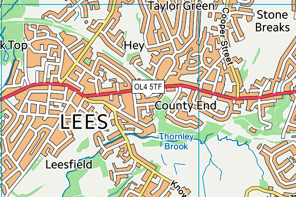 OL4 5TF map - OS VectorMap District (Ordnance Survey)