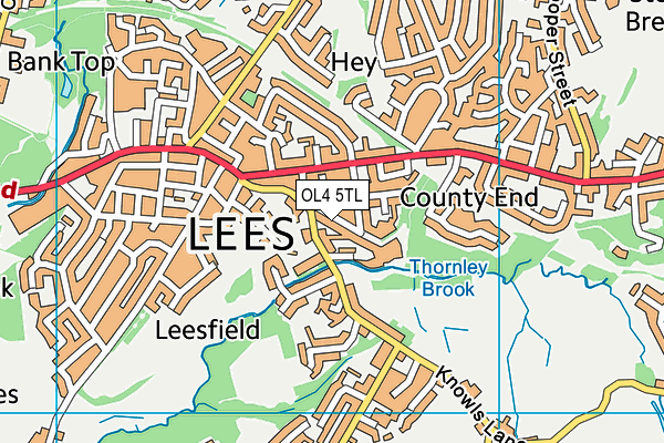 OL4 5TL map - OS VectorMap District (Ordnance Survey)