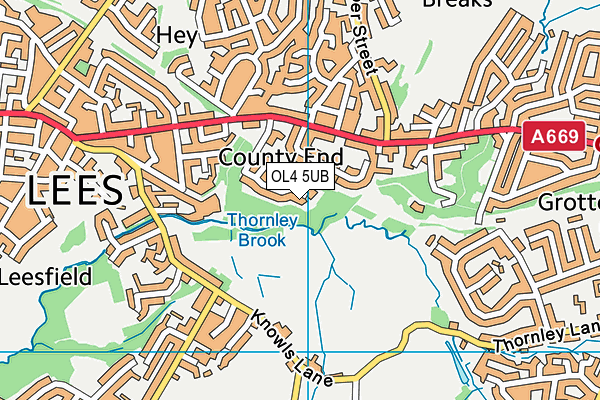 OL4 5UB map - OS VectorMap District (Ordnance Survey)