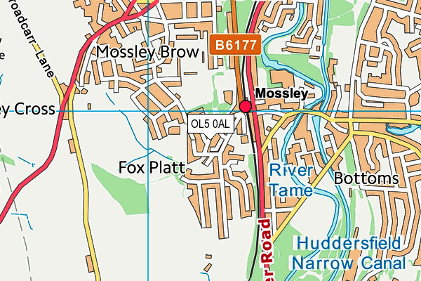 OL5 0AL map - OS VectorMap District (Ordnance Survey)