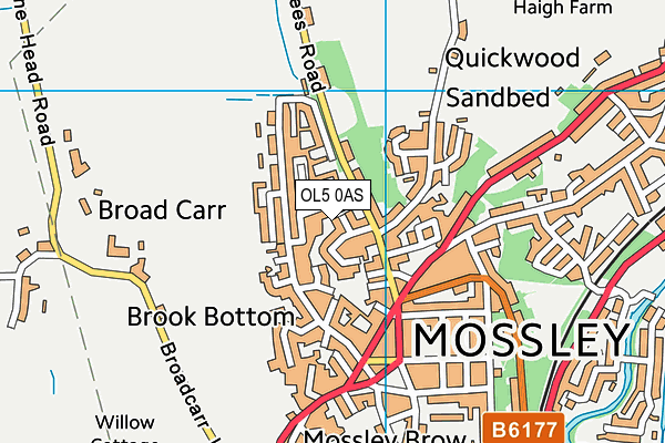 OL5 0AS map - OS VectorMap District (Ordnance Survey)