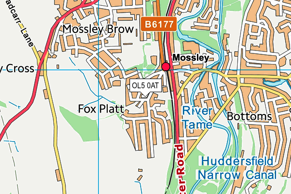 OL5 0AT map - OS VectorMap District (Ordnance Survey)