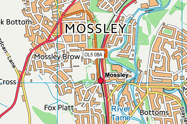 Mossley Park map (OL5 0BA) - OS VectorMap District (Ordnance Survey)
