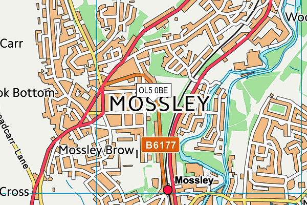 OL5 0BE map - OS VectorMap District (Ordnance Survey)